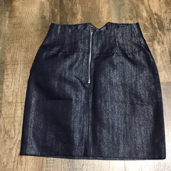 Talula Aritzia Navy Burstia Denim Sparkle Mini Skirt - Picture 6 of 9